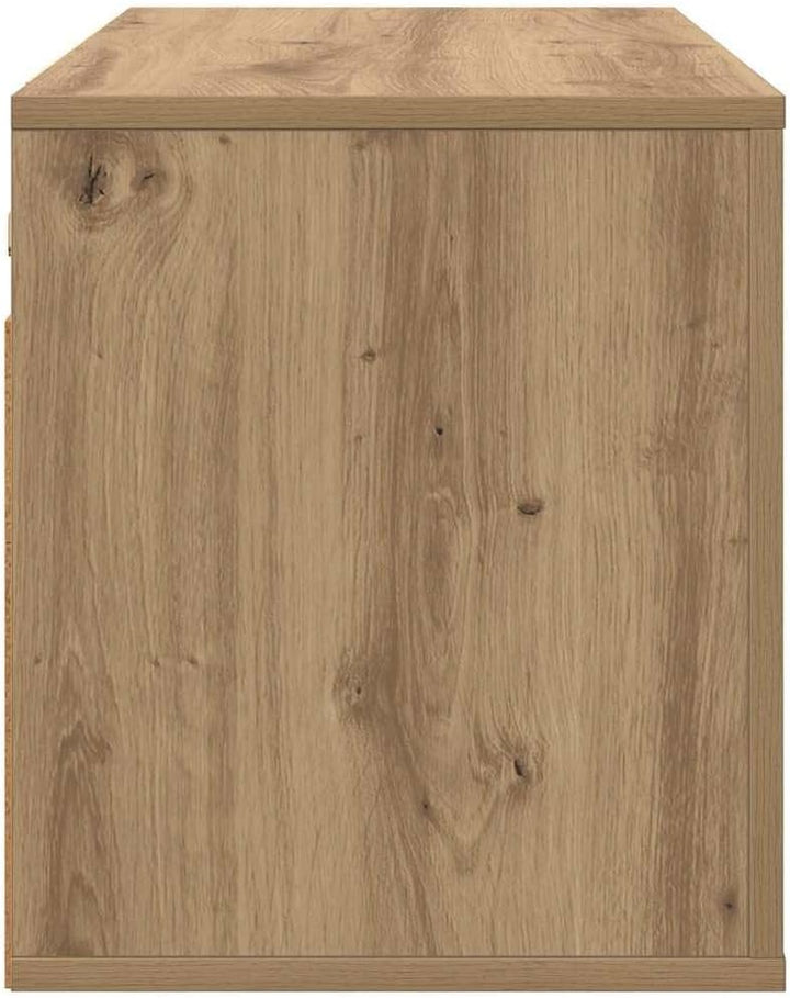 vidaXL Wandmontiertes TV-Regal Eiche handwerklich 80 x 34,5 x 40 cm, Rustikaler Wandschrank, robuste