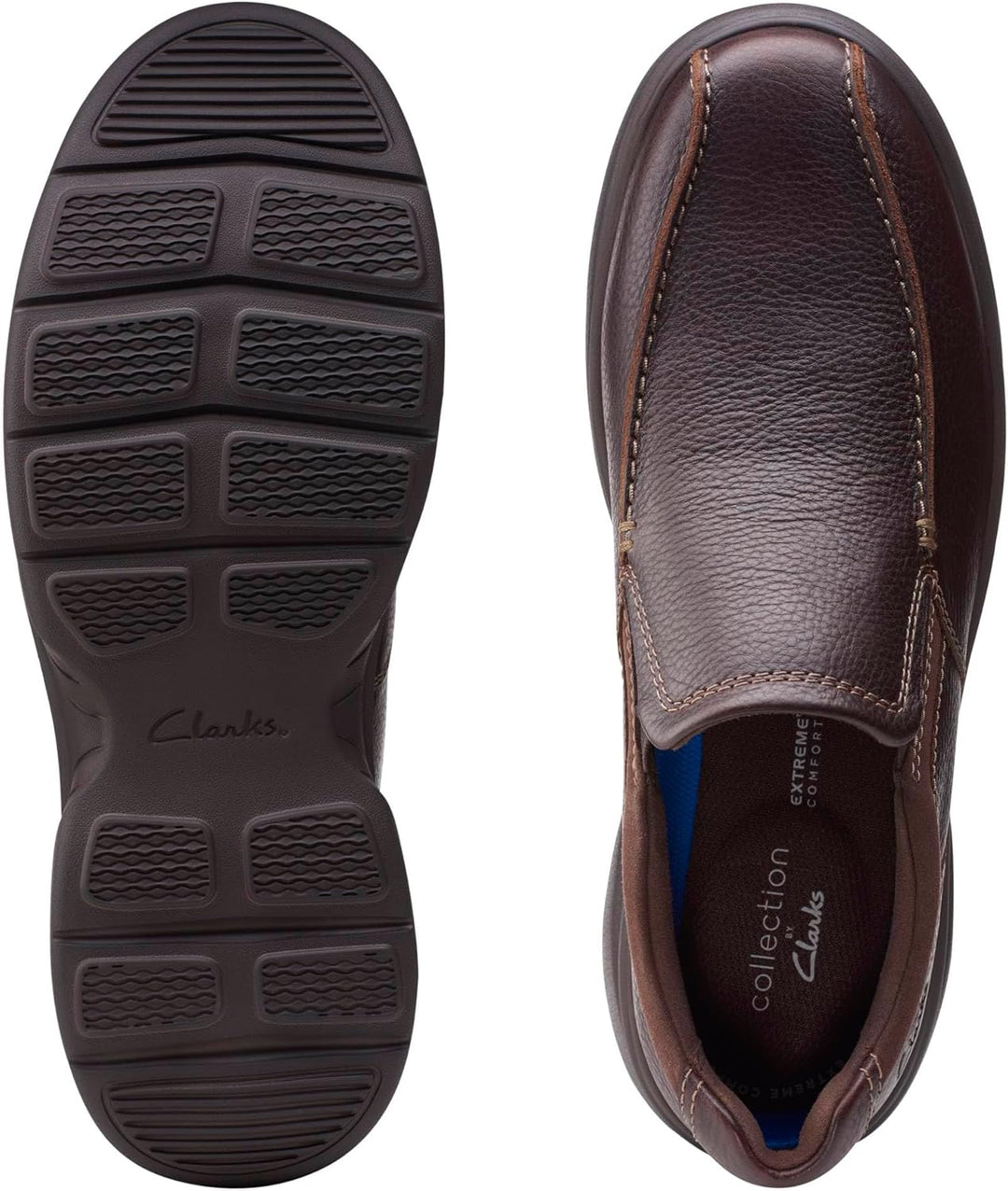 Clarks Herren Bradley Step Slipper 39.5 EU Braunes Trommelleder, 39.5 EU Braunes Trommelleder