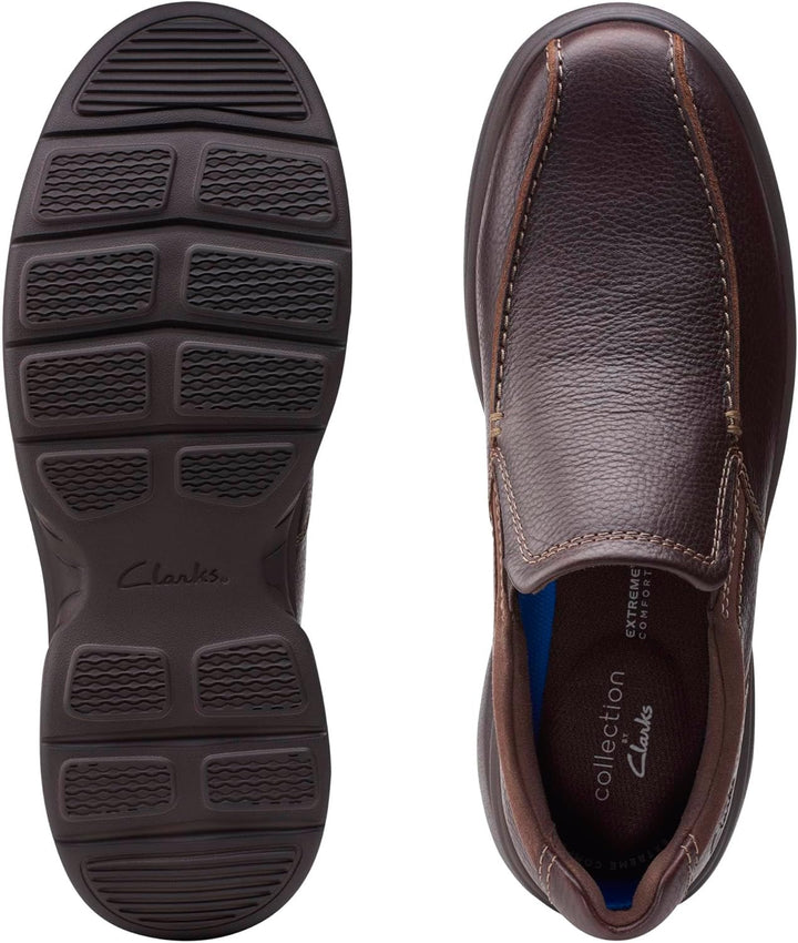 Clarks Herren Bradley Step Slipper 39.5 EU Braunes Trommelleder, 39.5 EU Braunes Trommelleder