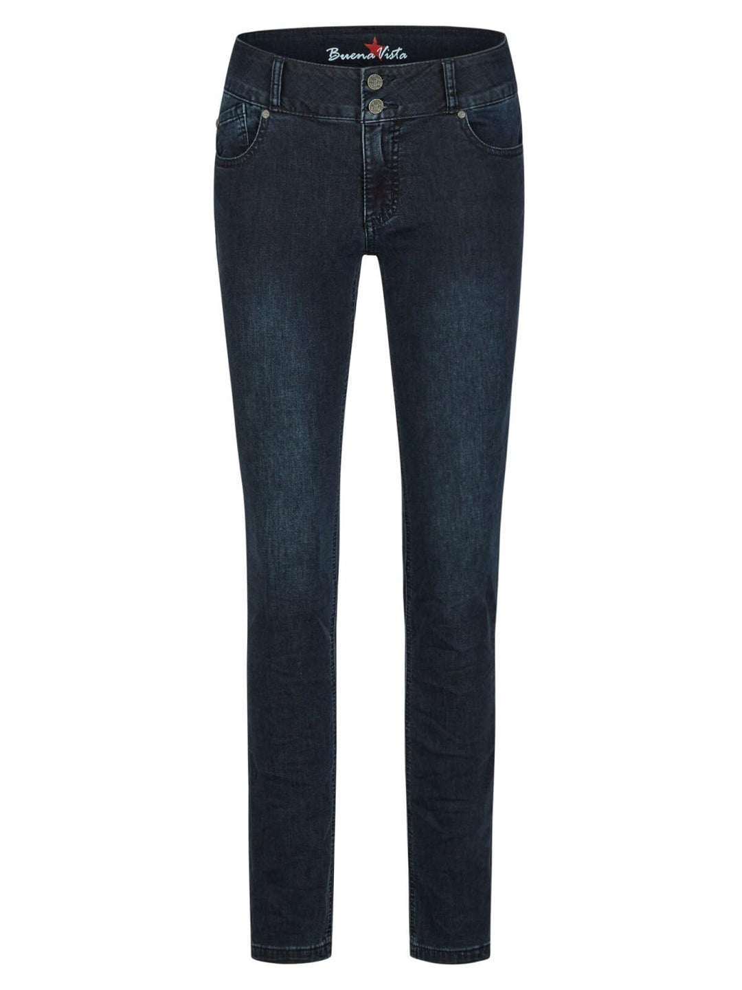 Buena Vista Damen Jeans Tummyless Soft XS Midnight Denim, XS Midnight Denim