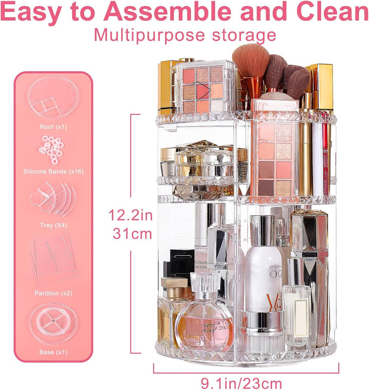 360 Rotierender Make Up Organizer und Lippenstift-Organizer, 16 Löcher, Lippenstifthalter, Verstellb