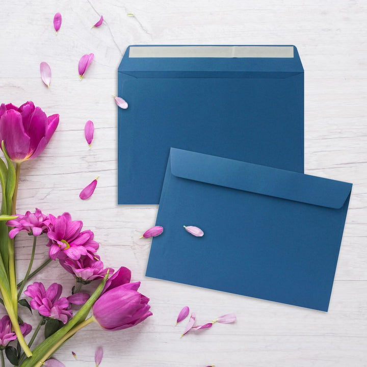 75x Briefumschläge DIN C5 Royalblau (Blau) - 16,2 x 22,9 cm - Haftklebung - Edle Kuverts für grosse