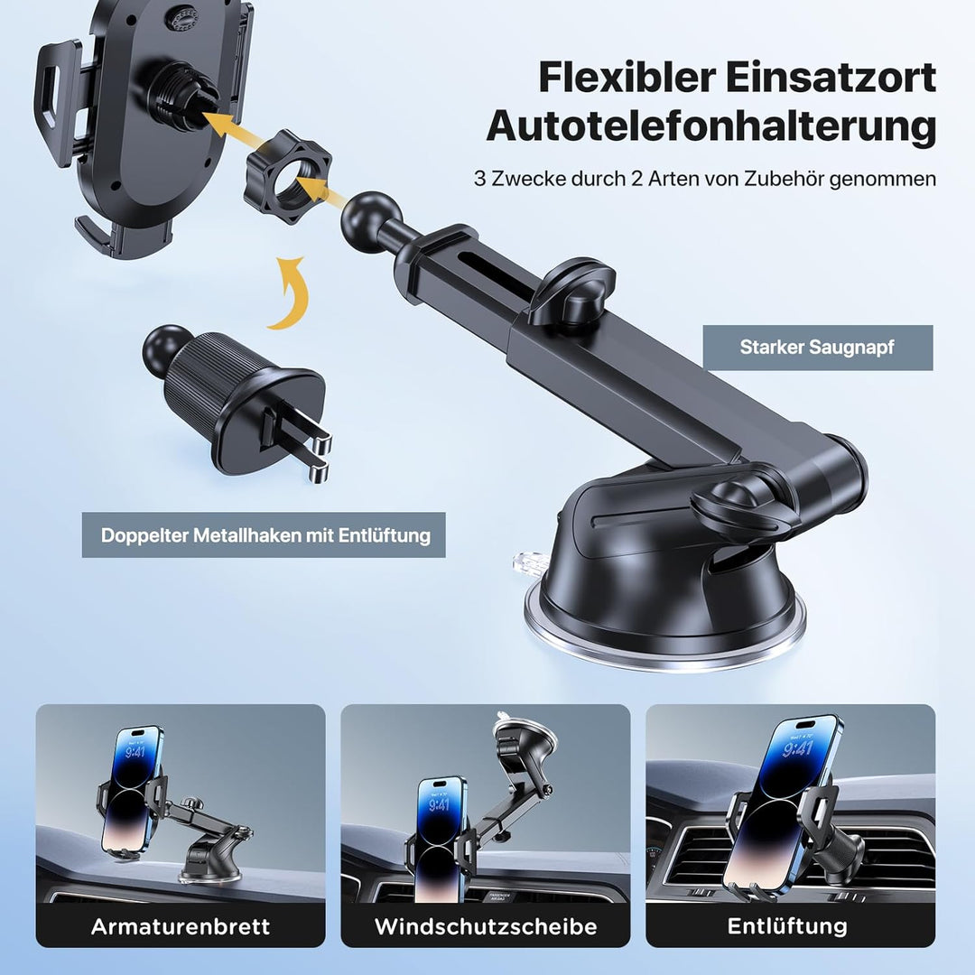 Miracase Handyhalterung Auto[Super stabil &Starker Saugnapf] Handyhalter Auto für Armaturenbrett Win