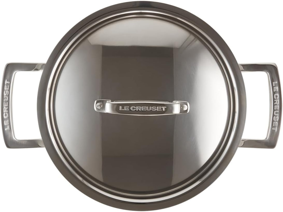 Le Creuset Fleischtopf aus 3-ply Edelstahl, Ø 20 cm, Für alle Herdarten inkl. Induktion geeignet, Si