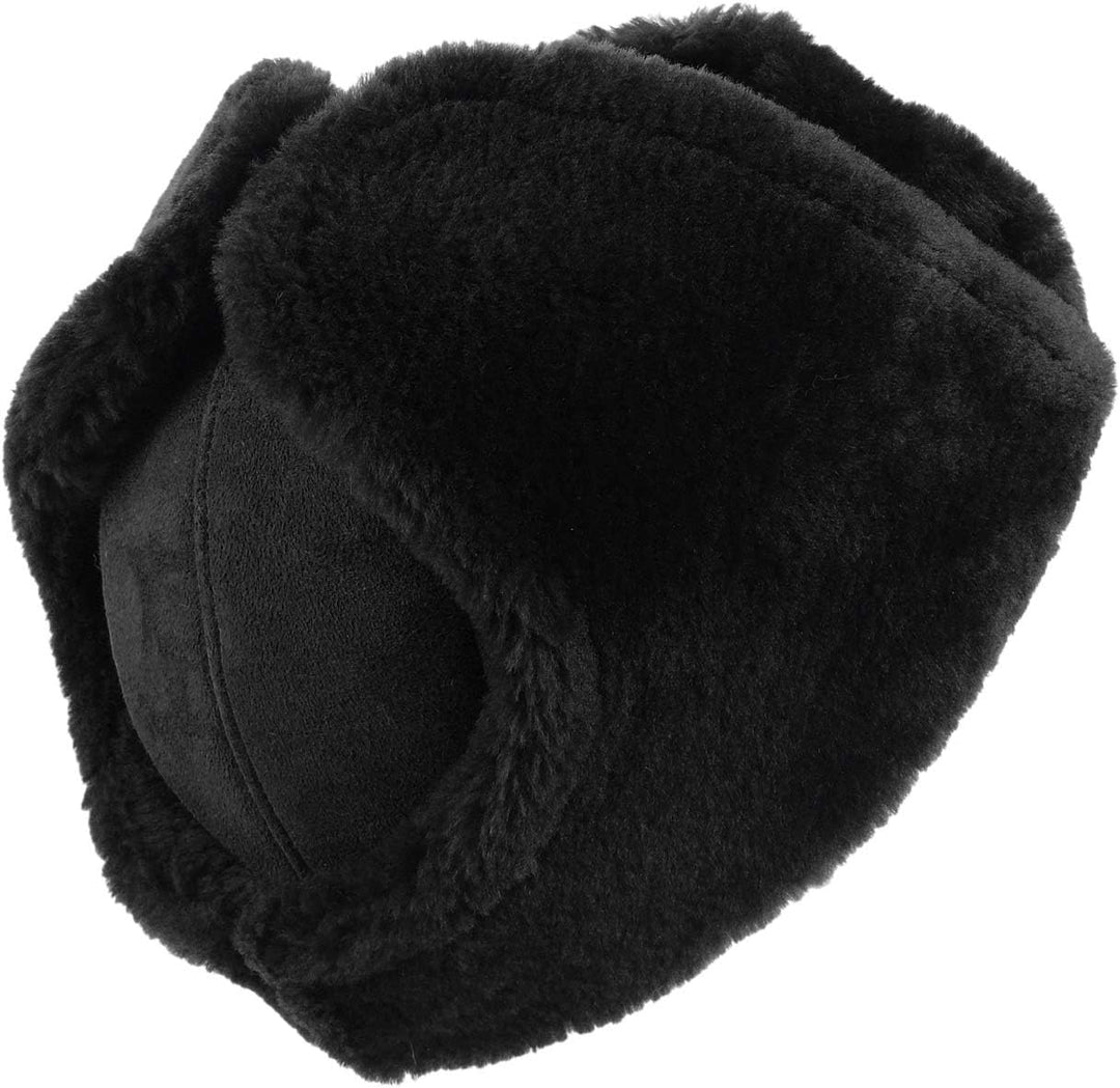 Harrys-Collection Damen Herren Pilotmütze Fliegermütze aus feinstem Merino Lammfell 3 Farben S Schwa