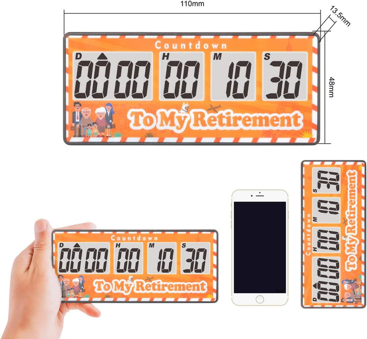 Jayron Retirement Timer 9.999 Tage Digitale Countdown-Uhr Laute Alarme,Magnet Adsorption Stoppuhr Ti