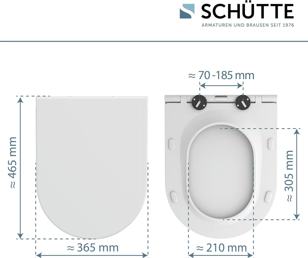 WC-Sitz mit Absenkautomatik TÜV-geprüft | Abnehmbarer Klodeckel aus bruchsicherem Material D-Form, D