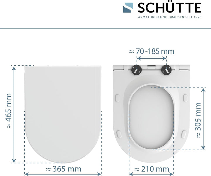 WC-Sitz mit Absenkautomatik TÜV-geprüft | Abnehmbarer Klodeckel aus bruchsicherem Material D-Form, D