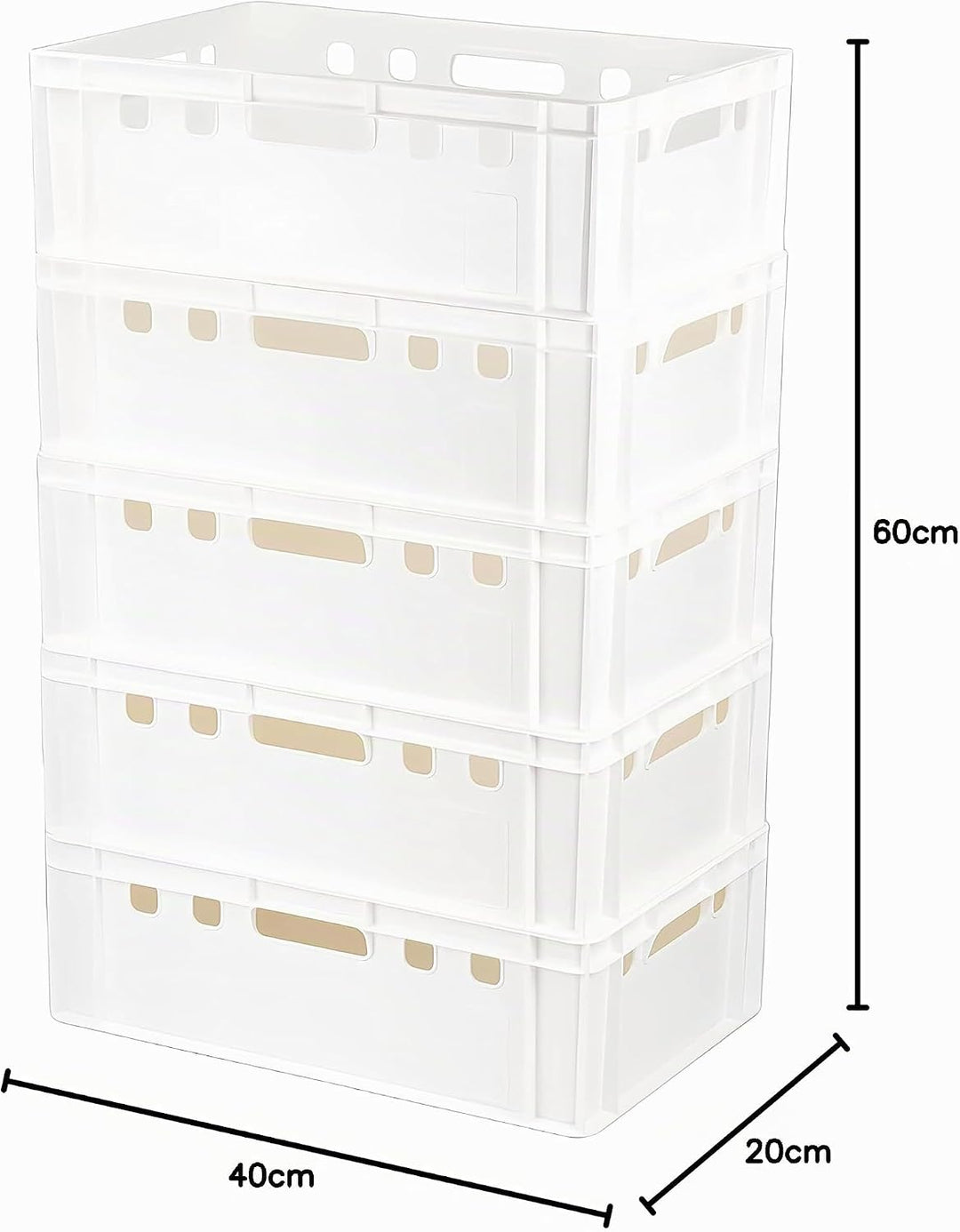 5 Stück E2 Kisten 600x400x200 Fleischkiste Lagerkiste Metzgerkiste in weiss