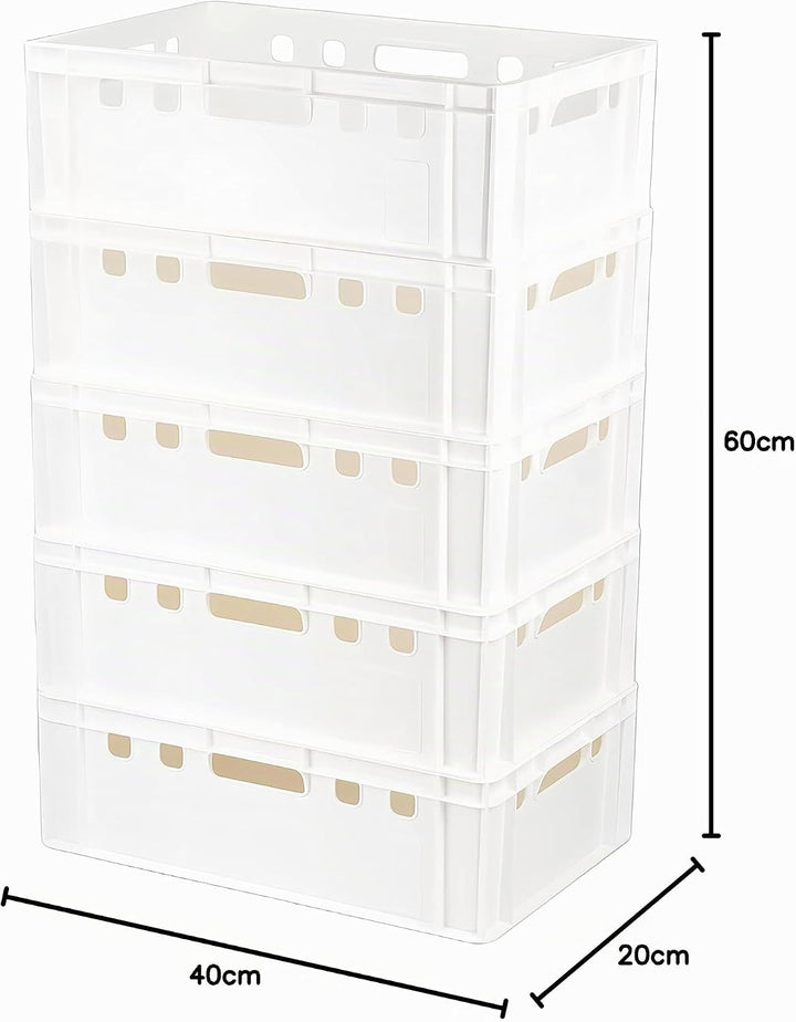 5 Stück E2 Kisten 600x400x200 Fleischkiste Lagerkiste Metzgerkiste in weiss