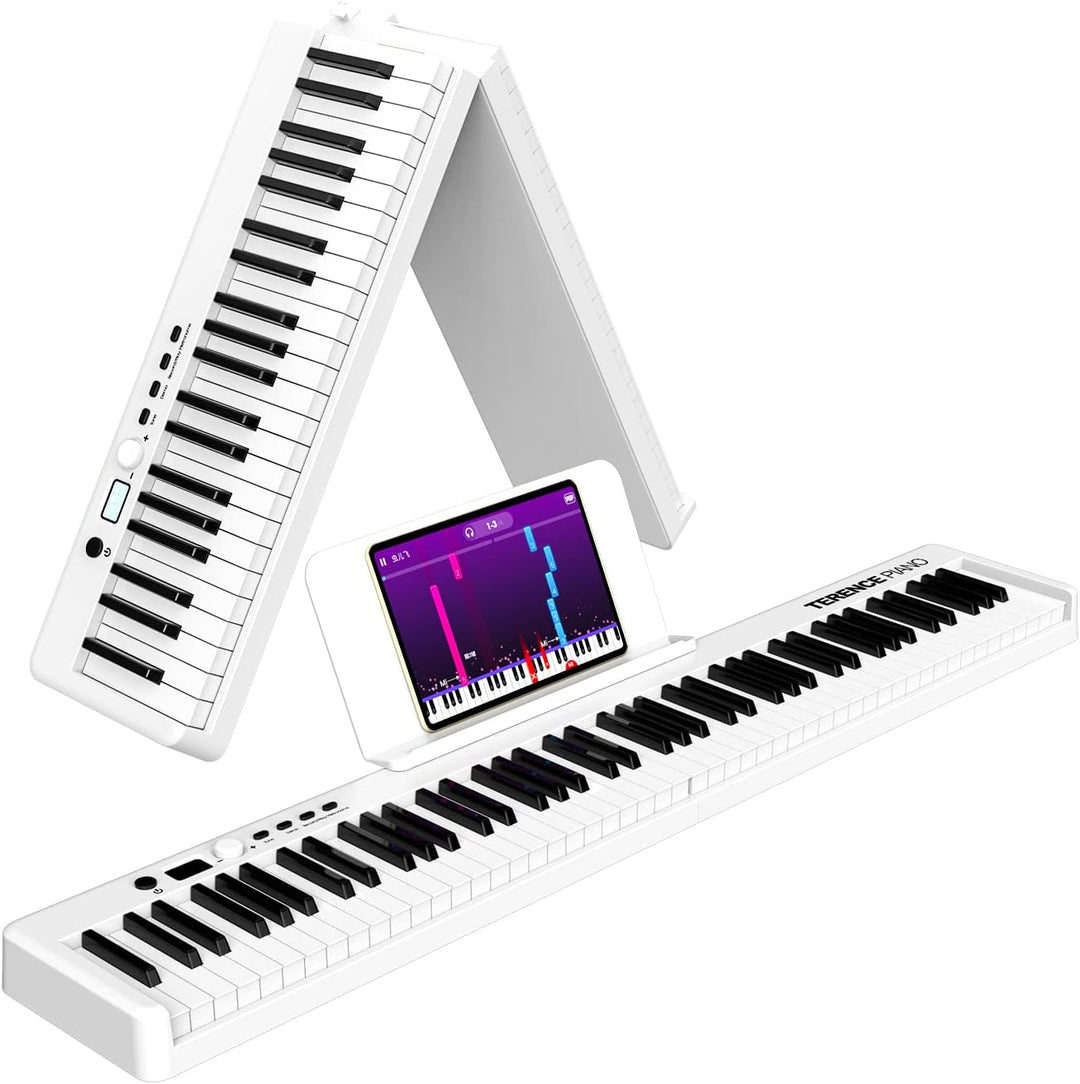 TERENCE Piano mit 88 Tasten Faltbares Klaviertastatur mit 1800mAh Batterie unterstützung MIDI USB-Sc