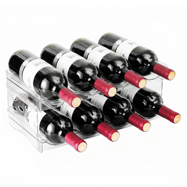 Flaschenregal Kühlschrank Flaschen Organizer,Weinregal Stapelbar,Dosenregal,Transparenter Flaschenha
