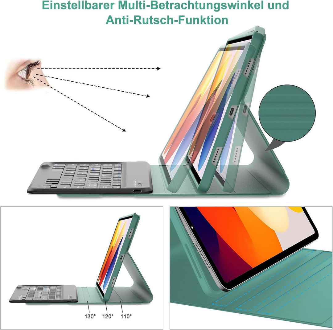 Hülle Mit Tastatur Für Xiaomi Redmi Pad 2 Pro 12.1 Zoll/Redmi Pad Pro 12.1” 2024, Hülle Tastatur, Bl