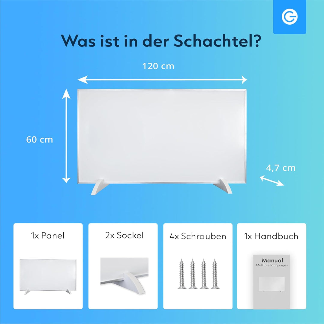 Silvergear® Infrarotheizung Standgerät Smart 450W | Infrarotheizung Energiesparend mit Thermostat |