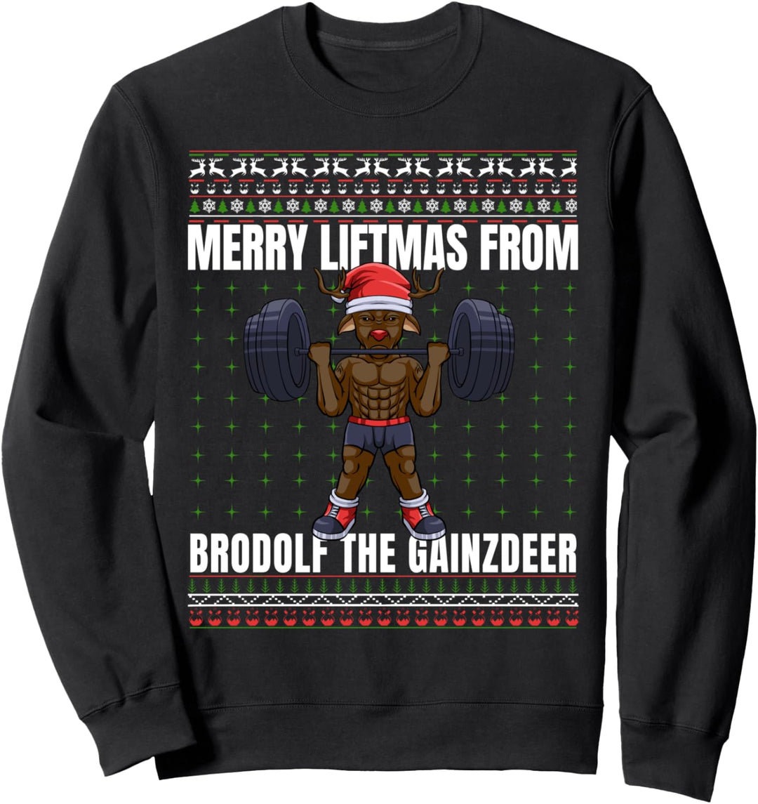 Merry Liftmas von Brodolf The Gainzdeer Sport Weihnachten Sweatshirt