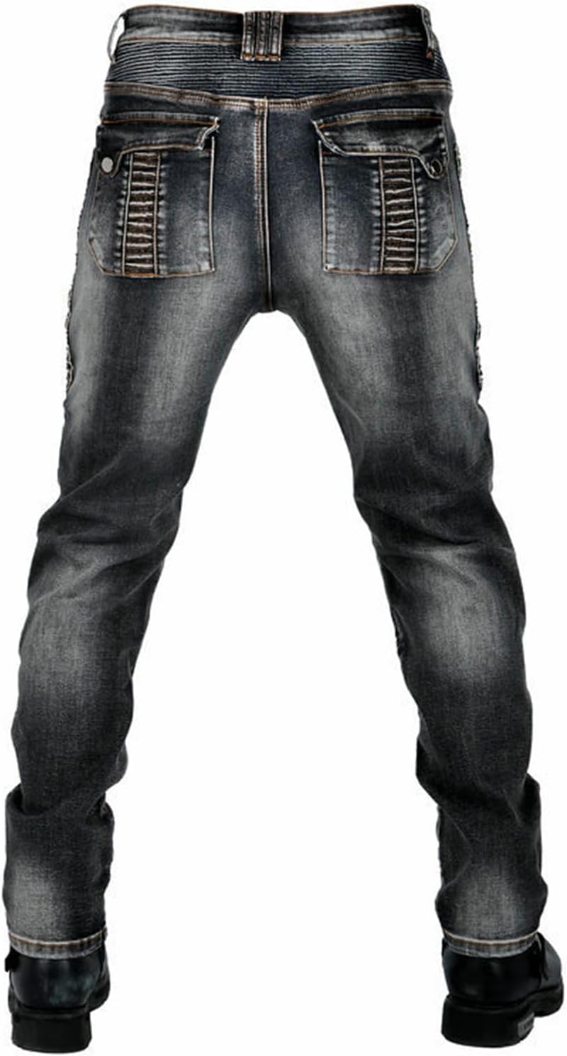 GEBIN Motorradhose Herren, Motorrad Jeans Herren mit Protektoren, Aramidfaser Jeans Herren Motorrad,