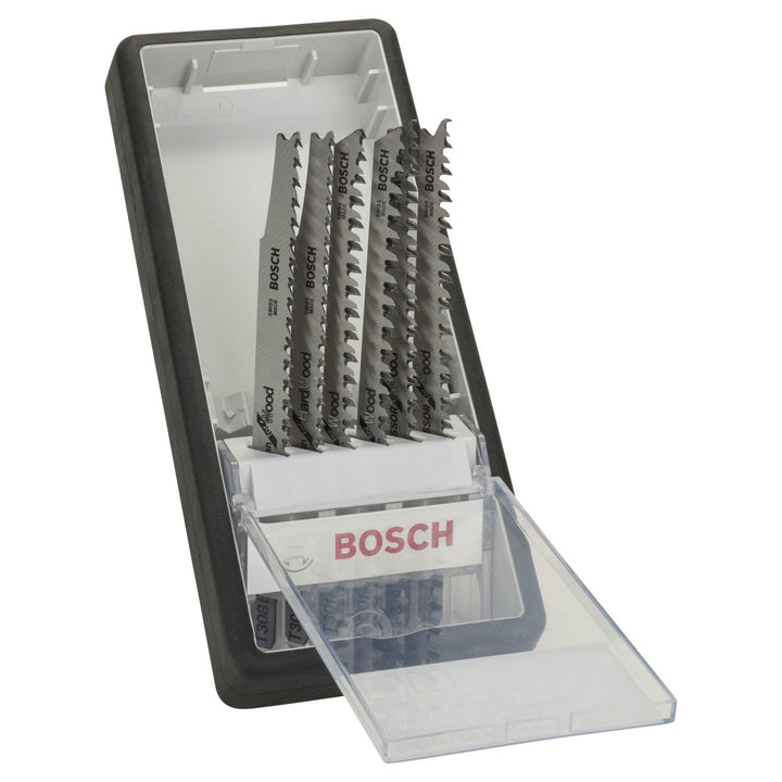 BOSCH 2607010572 Stichsägeblatt ROBUSTLINE 6er Holz E x pert Set, T-Schaft
