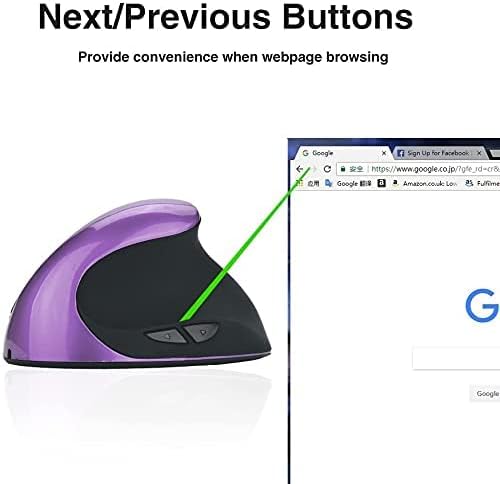 Ergonomische Maus, kabellose 2,4 G hochpräzise wiederaufladbare ergonomische vertikale Maus, Einstel