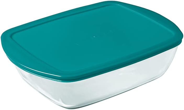Pyrex® - Cook & Store - 3er Set rechteckige Glasschalen mit Deckel (0,4l, 1,1l und 2,5l) - BPA-frei