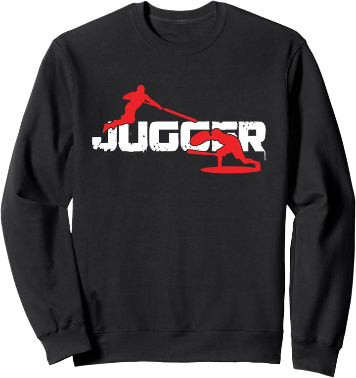 Jugger-Spieler Jugg Pompfen Trendsport Q-Tip Schild Geschenk Sweatshirt