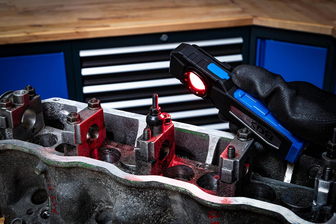 BGS 70051 | COB-LED-Werkstattleuchte mit Magnet und Haken | klappbar | Akku | Arbeitsleuchte | Werks