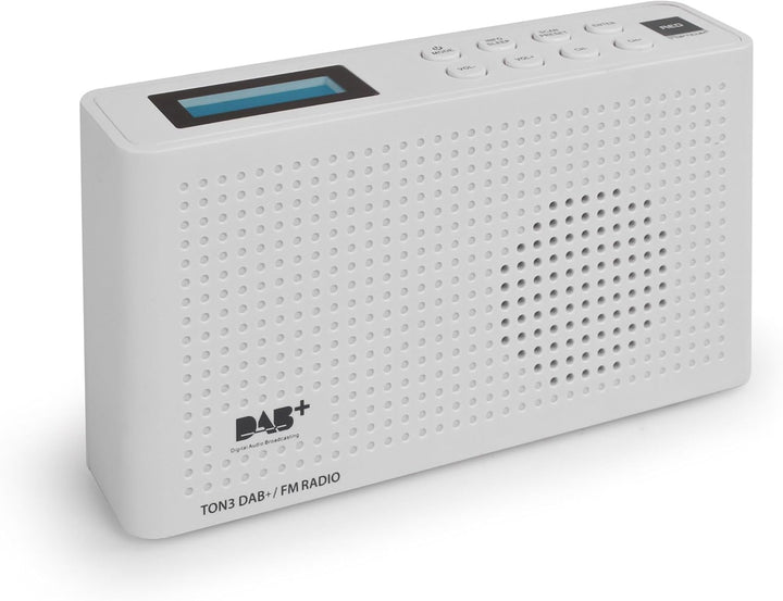 RED OPTICUM Ton 3 FM/ DAB/ DAB+ Radio weiss - Tragbares UKW Radio mit Lautsprecher & Kopfhöreranschl