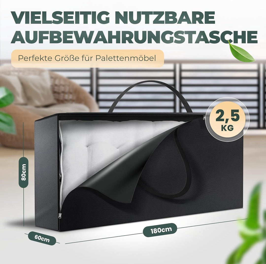 Celeko Home | Aufbewahrungstasche XXL 180 x 60 x 80 cm für Gartenauflagen Bettdecken Kleidung Umzug