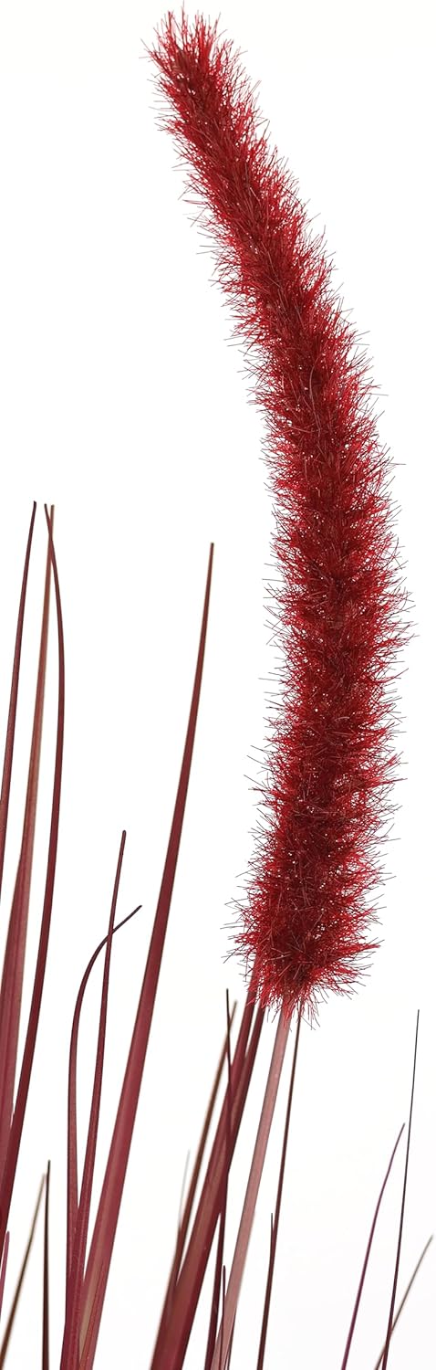 Künstliches Fuchsschwanzgras im Topf Gras Kunstpflanze Kunstgras Ziergras Grünpflanzen Grasbüschel G