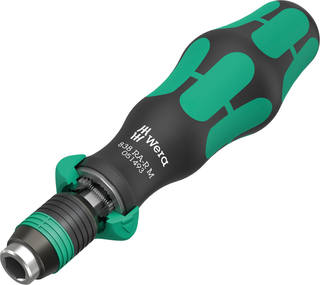 Wera 05051493001 838 RA-R M Bits-Handhalter mit Ratschenfunktion, 1/4", 1/4" x 123,5 mm Single, Sing