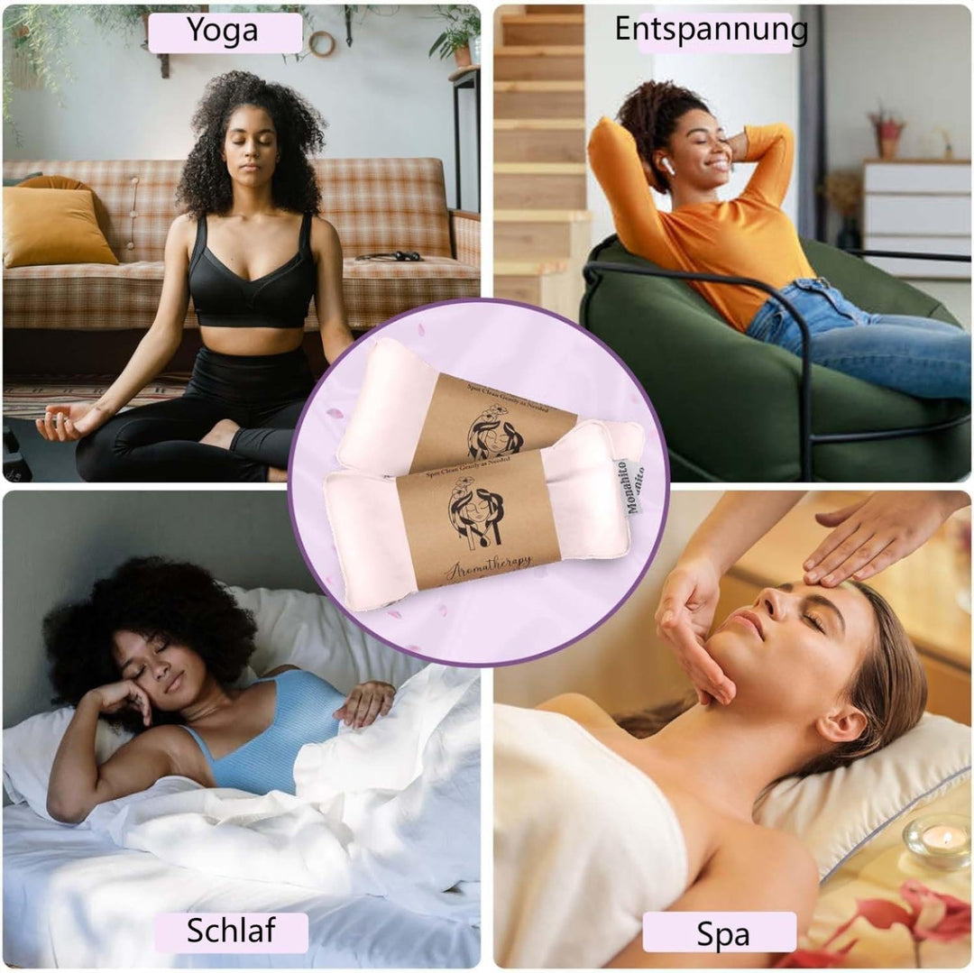Hihealer Seiden Augenmaske 2er Set Lavendel Gewichtet, für Schlafen, Yoga, Spa, Meditation, Feucht-