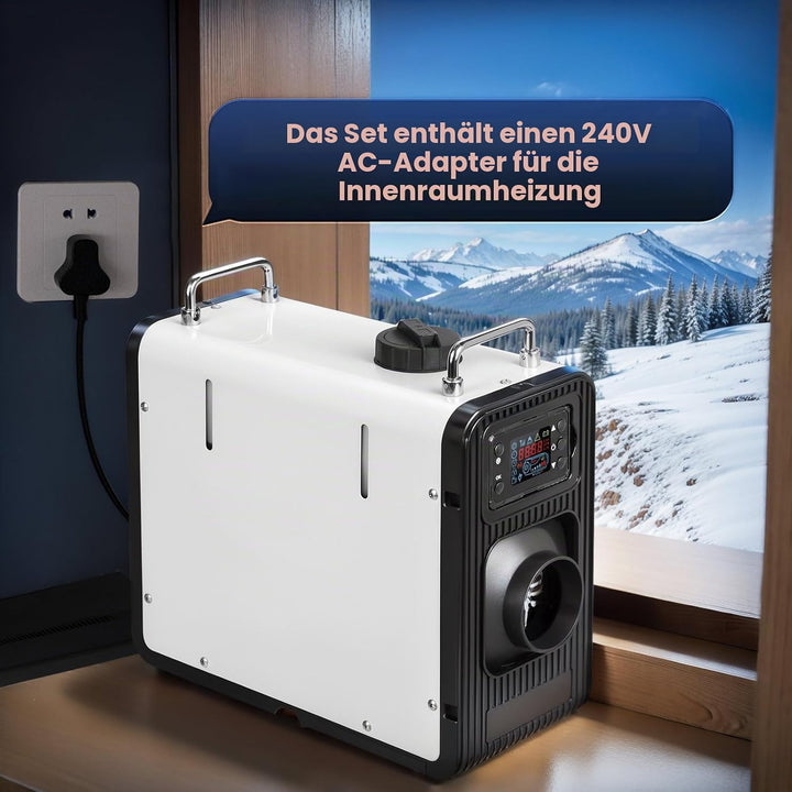 12V/24V Diesel Standheizung, 8KW Luft Dieselheizung mit Bluetooth APP &amp; Adapter, 0,15-0,44 l/h, Air