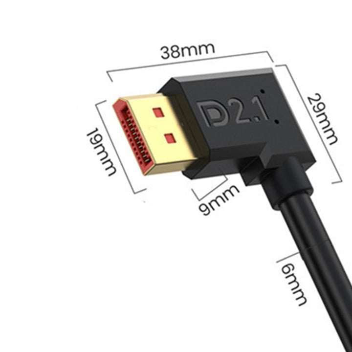 90Degree Winkel DisplayPort 2.1 Verlängerungskabel, 52Gbps Display Port männlich zu weiblich Kabel U