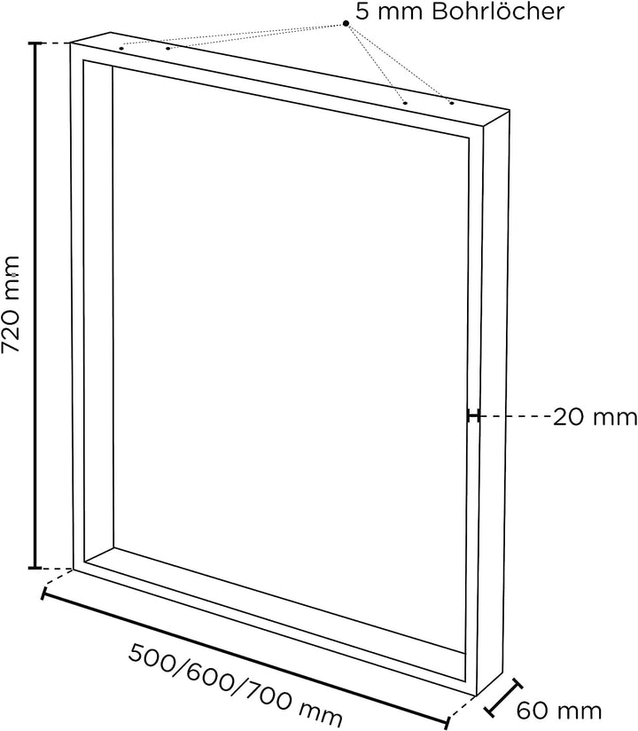 sossai® Stahl Tischkufen (pulverbeschichtet) TKK1 | Farbe: Gold-Messing | 2 Stück | Breite 50 cm x H