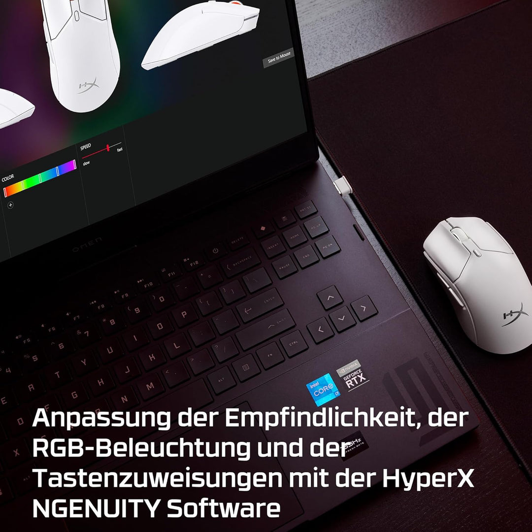HyperX Pulsefire Haste 2 Mini Wireless Gaming-Maus – Ultraleicht (59g), RGB, 26K DPI, 100 Std. Akkul