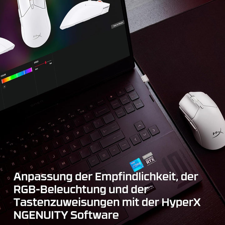 HyperX Pulsefire Haste 2 Mini Wireless Gaming-Maus – Ultraleicht (59g), RGB, 26K DPI, 100 Std. Akkul