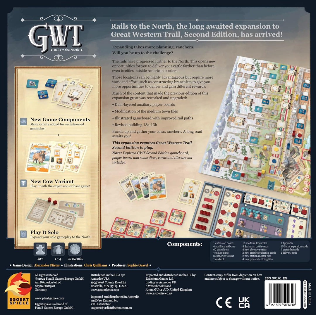 Eggert Spiele | Rails to The North - Great Western Trail 2nd Edition | Brettspiel | Alter 12+ | 1-4