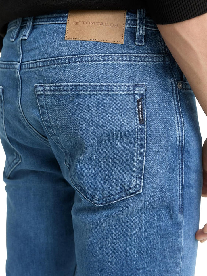 TOM TAILOR Herren Josh Regular Slim Jeans mit Coolmax®-Funktion 29W / 32L 10119 - Used Mid Stone Blu