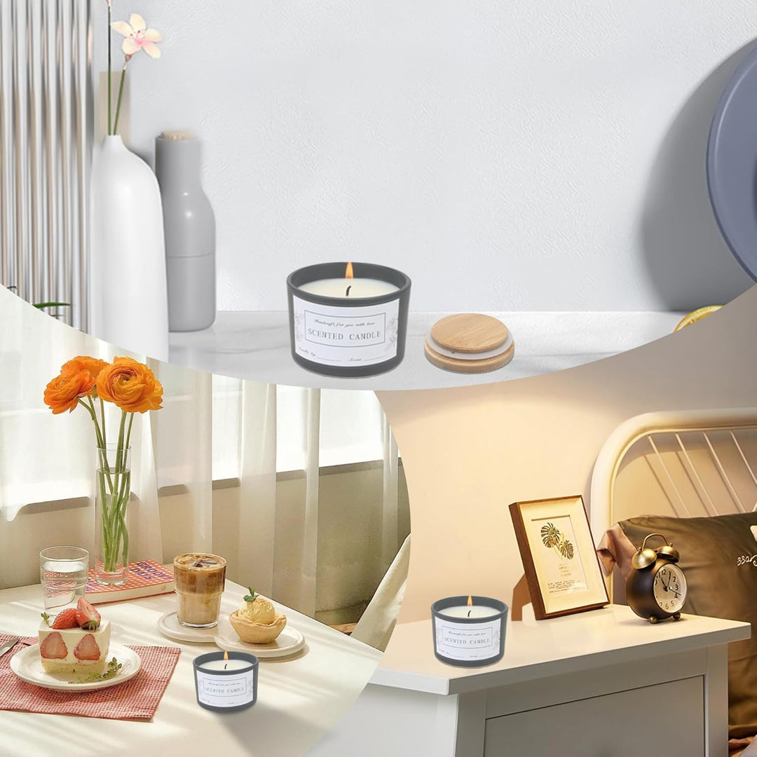 MILIVIXAY 20 Stück 118 ml mattschwarze Glaskerzengläser mit Deckel und Kerzenherstellungs-Kits – Gro