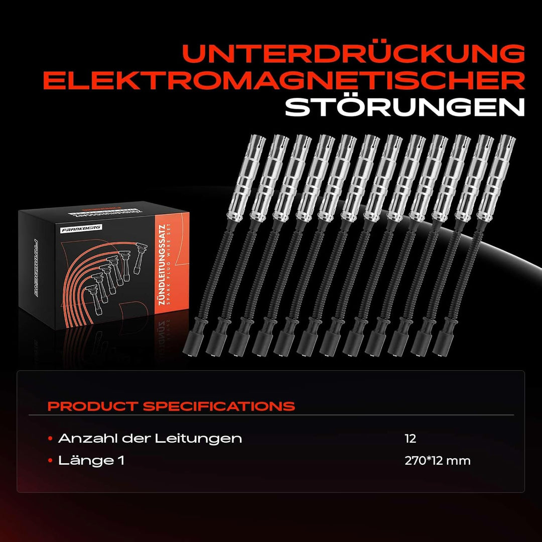 Frankberg 12x Zündkabel Kompatibel mit Crossfire 2003-2008 W202 C240 C280 1997-2000 S202 C240 C280 1