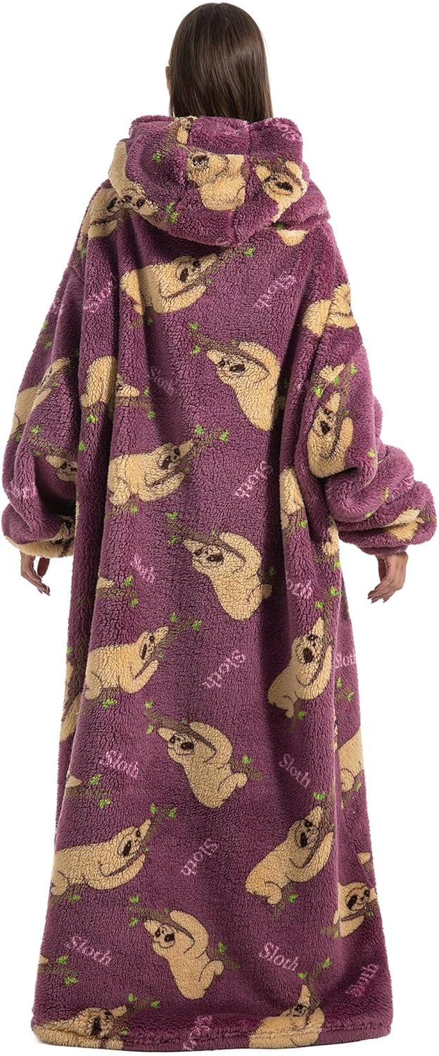 JOREAY Lange Hoodie Decke mit Ärmeln für Damen Herren, Kuschelig Deckenpullover, XXL Übergrosse Deck