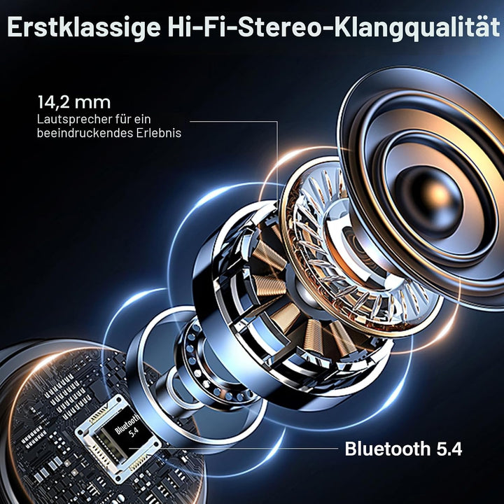 ZYHKON Bluetooth Kopfhörer mit Touchscreen, In Ear Kopfhörer Kabellos Bluetooth 5.4 mit ANC/ENC Mic