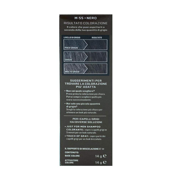 6 x JUST FOR MEN BART UND BAFFI Farbe permanent mit schwarzem Pinsel M 55 Farbgel 2 x 14g