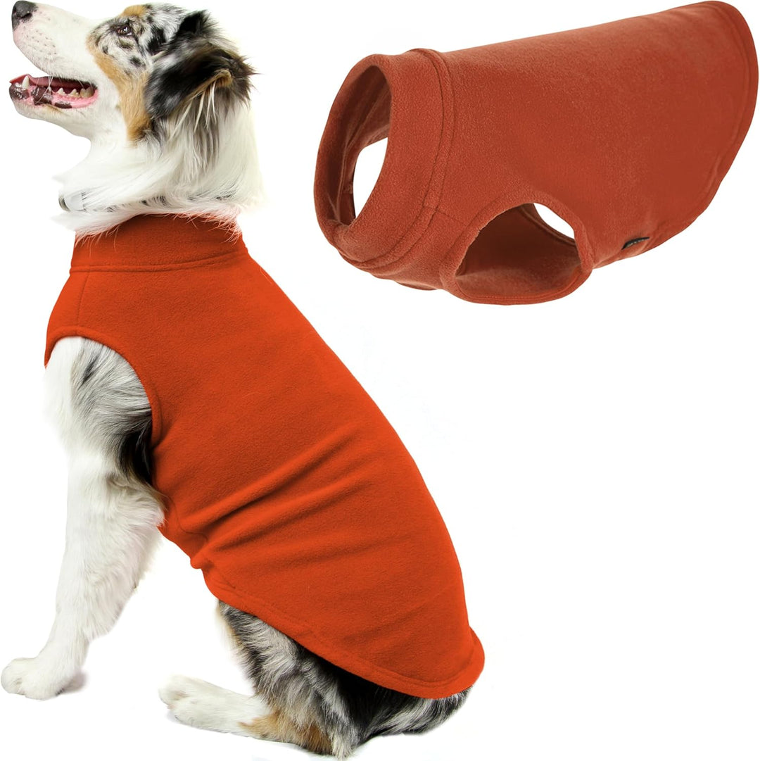 Gooby - Stretch-Fleece-Weste, Pullover, Fleece-Weste, Jacke, Pullover für Hunde, Kürbis, Grösse 4XL