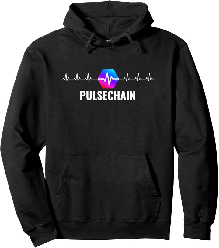 PulseChain PLS Cryptocurrency HEX Staker Logo Pullover Hoodie