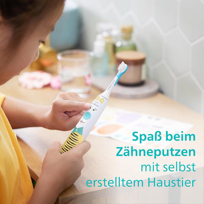 Philips Sonicare For Kids elektrische Zahnbürste - Design a Pet Edition - mit besonderen Tieraufkleb