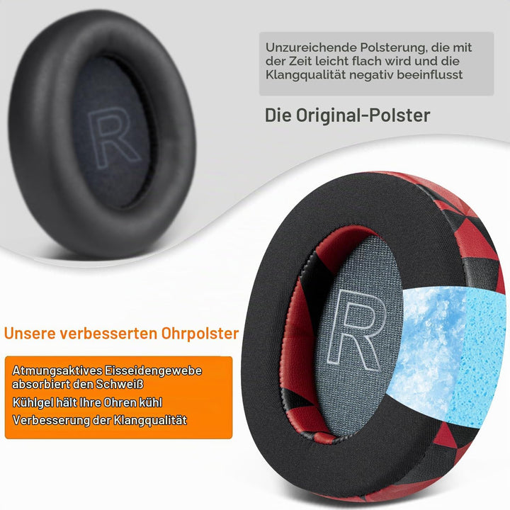 SOULWIT Kühlgel Ersatzpolster Ersatz Ohrpolster für Anker Soundcore Life Q30/Q35 Kopfhörer, Ohrpolst