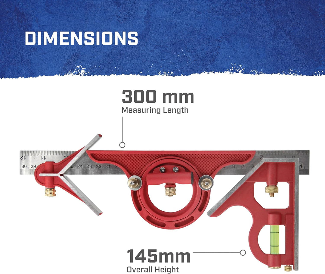 Faithfull - Kombination Square Set 300mm (12 Zoll) - FAICS300SET, Multi 1 Multi, 1 Multi