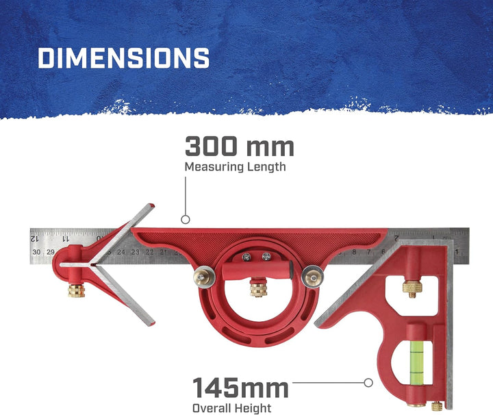 Faithfull - Kombination Square Set 300mm (12 Zoll) - FAICS300SET, Multi 1 Multi, 1 Multi