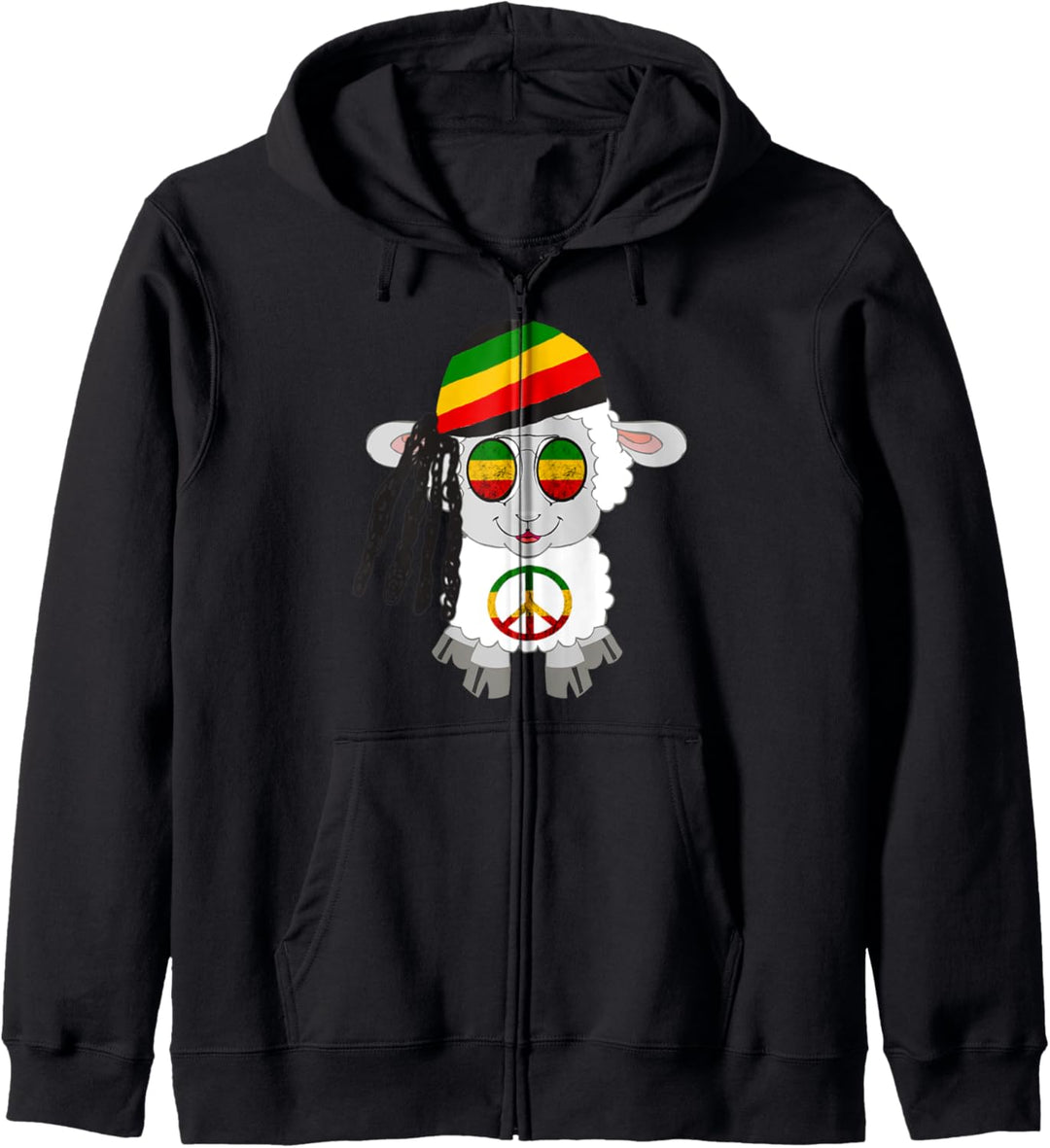 Reggae Schaf Hippie Lamm Rastafari Dreads Rasta Reggae Musik Kapuzenjacke