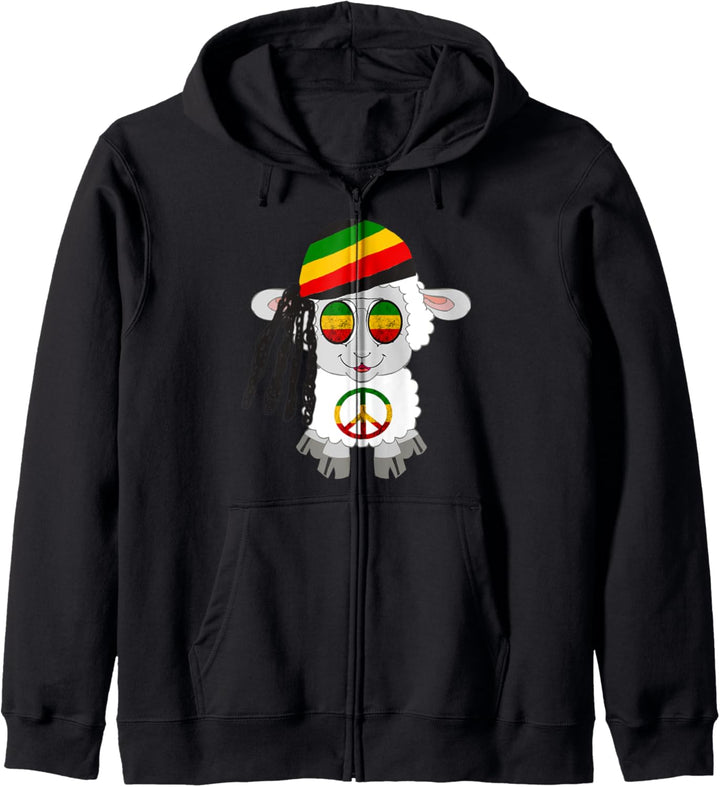 Reggae Schaf Hippie Lamm Rastafari Dreads Rasta Reggae Musik Kapuzenjacke
